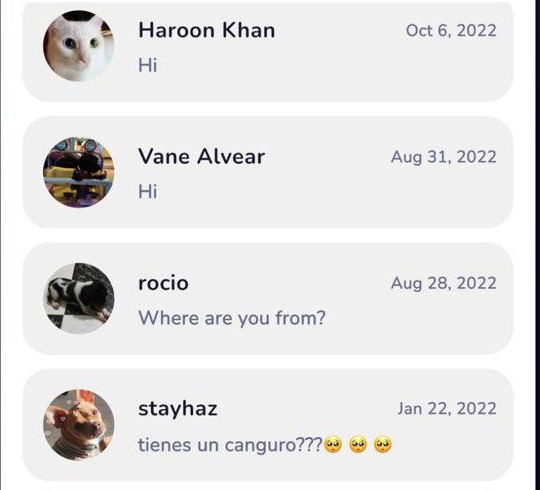 Chat with sitters